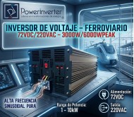 INVERSOR FERROCARRIL 72VDC/220VAC 1000W PSW